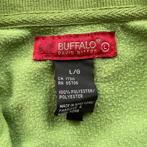 Buffalo by David Bitton Vintage Green Stylish Track Jacket Large Athletic Fit - Picture 4 of 11